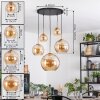 Koyoto Lámparas suspendidas, Luminarias esféricas, Lámparas colgantes dorado, Negro, 5 luces