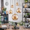 Koyoto Lámparas suspendidas, Luminarias esféricas, Lámparas colgantes dorado, Negro, 5 luces