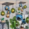 Gastor Plafones, Luminarias esféricas 37 cm Azul, Cromo, Verde, Ahumado, 5 luces