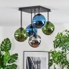 Gastor Plafones, Luminarias esféricas 37 cm Azul, Cromo, Verde, Ahumado, 5 luces