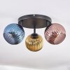 Koyoto Plafones, Luminarias esféricas Azul, dorado, Color cobre, 3 luces