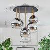 Koyoto Plafones, Luminarias esféricas Latón, Negro, 5 luces