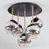 Koyoto Plafones, Luminarias esféricas Latón, Negro, 5 luces