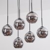 Koyoto Lámparas suspendidas, Luminarias esféricas, Lámparas colgantes Cromo, Ahumado, 6 luces