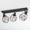 Yaak Plafones, Spot techo Negro, 3 luces