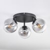 Gastor Plafones, Luminarias esféricas 25 cm Transparente, Ahumado, 3 luces