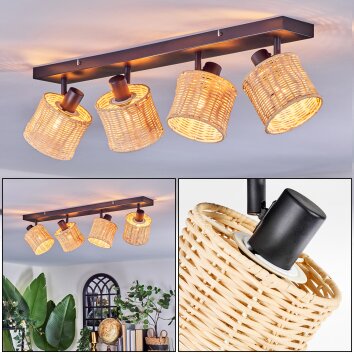 Cavaca Plafones, Spot techo Negro, 4 luces