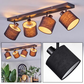 Bassagoda Plafones, Spot techo Negro, 4 luces