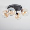Chehalis Plafones, Luminarias esféricas Colores ámbar, Transparente, 4 luces