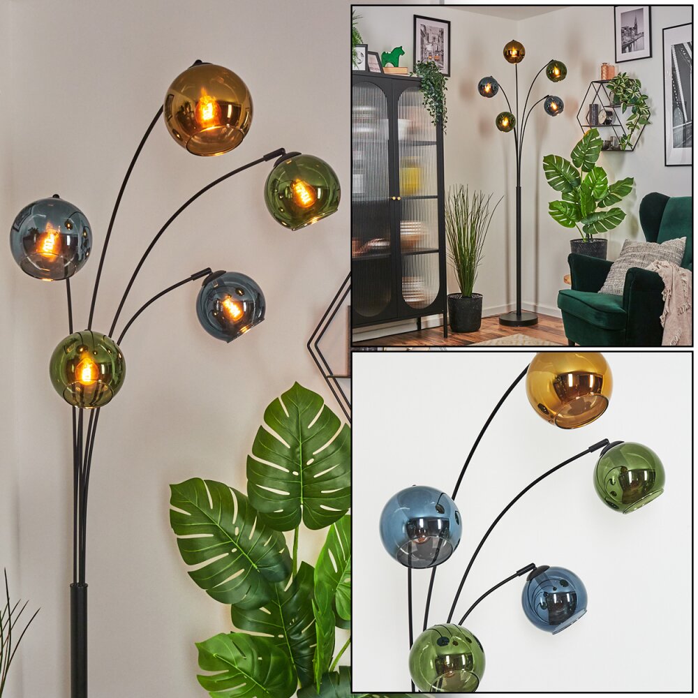 Koyoto Luminarias esféricas, Lámpara de pie Azul, dorado, Verde, 5 luces main product photo