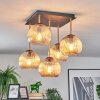 Koyoto Plafones, Luminarias esféricas dorado, Negro, 5 luces