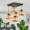 Koyoto Plafones, Luminarias esféricas dorado, Negro, 5 luces