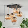 Koyoto Plafones, Luminarias esféricas dorado, Negro, 5 luces