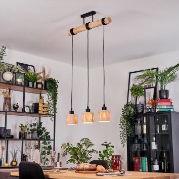 Granja Lámparas suspendidas, Lámparas colgantes Crudo, Negro, 3 luces