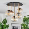 Koyoto Plafones, Luminarias esféricas Latón, Negro, 5 luces
