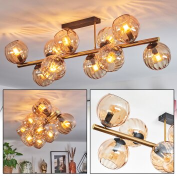 Koyoto Plafones, Luminarias esféricas dorado, Negro, 10 luces