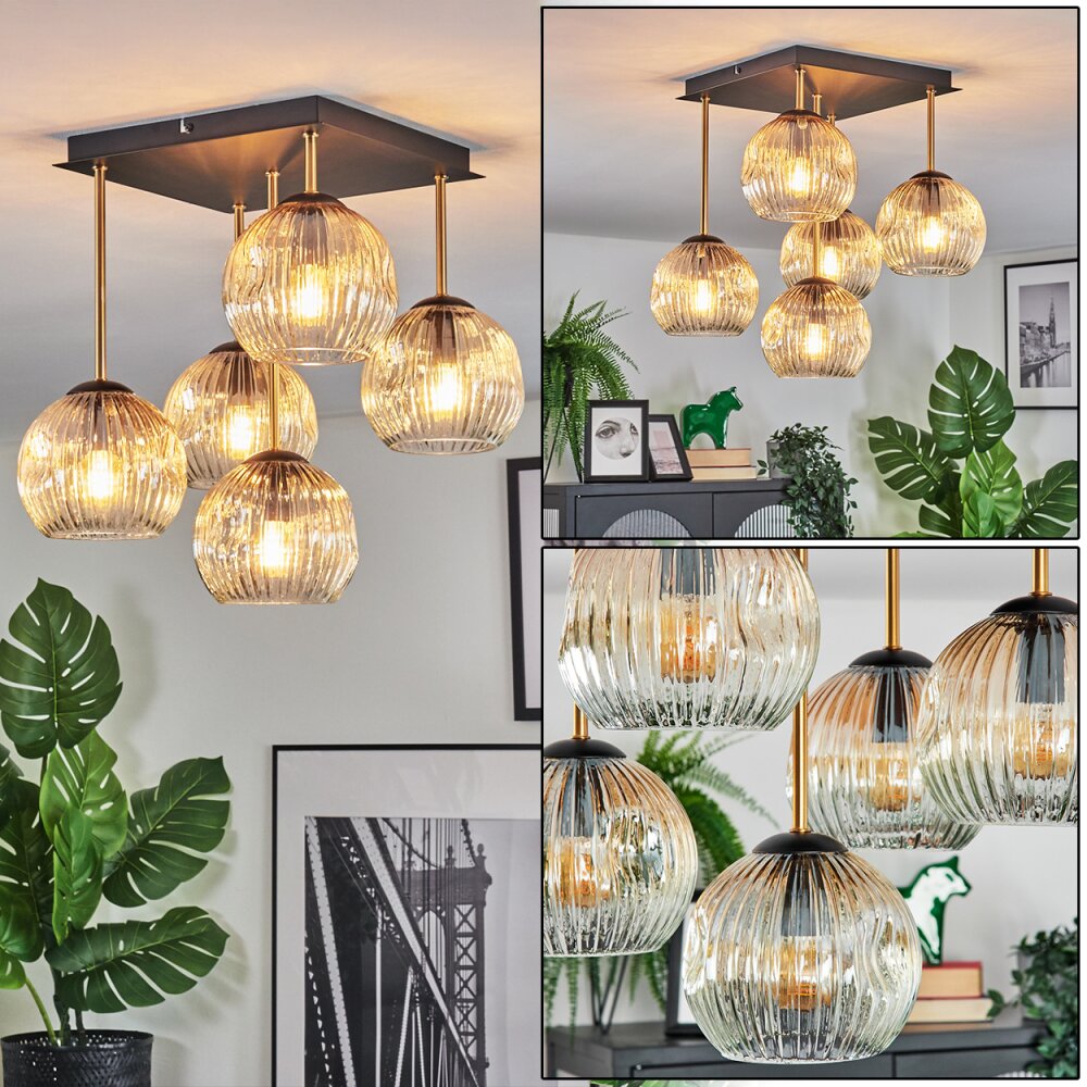 Ripoll Plafones, Luminarias esféricas dorado, Negro, 5 luces main product photo