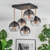 Koyoto Plafones, Luminarias esféricas dorado, Negro, 5 luces