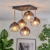 Koyoto Plafones, Luminarias esféricas dorado, Negro, 5 luces