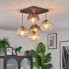 Koyoto Plafones, Luminarias esféricas dorado, Negro, 5 luces