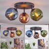 Koyoto Plafones, Luminarias esféricas Azul, Verde, Color cobre, 3 luces