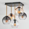 Koyoto Plafones, Luminarias esféricas dorado, Negro, 5 luces