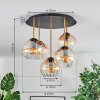 Koyoto Plafones, Luminarias esféricas Latón, Negro, 5 luces