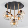 Koyoto Plafones, Luminarias esféricas Latón, Negro, 5 luces