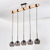 Koyoto Lámparas suspendidas, Luminarias esféricas, Lámparas colgantes Crudo, Negro, 5 luces