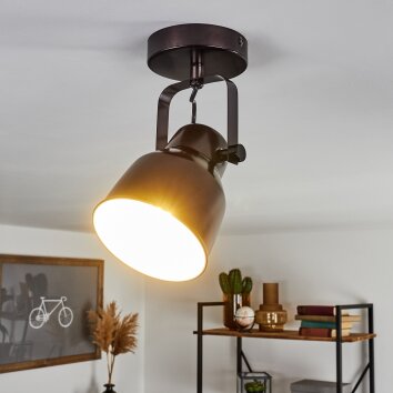 Presa Lámpara de Techo Negro, 1 luz Presa Lámpara de Techo Negro, 1 luz