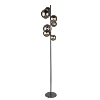 WOFI VILLA Lámpara de Pie Cromo, Negro, 7 luces