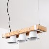 Oksbol Lámpara Colgante Marrón, Madera clara, Blanca, 3 luces