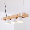 Oksbol Lámpara Colgante Marrón, Madera clara, Blanca, 3 luces