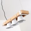 Oksbol Lámpara Colgante Marrón, Madera clara, Blanca, 3 luces