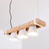 Oksbol Lámpara Colgante Marrón, Madera clara, Blanca, 3 luces