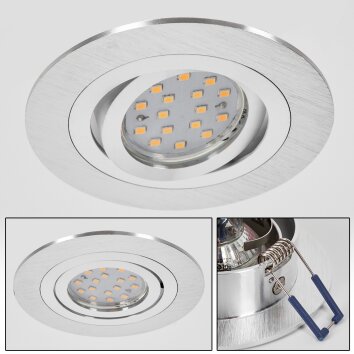 Monthois Lámpara empotrable LED Cromo, Níquel-mate, 1 luz
