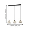 Lámparas Eglo OXPARK Lámparas suspendidas Negro, 3 luces