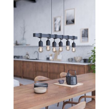 Lámparas Eglo TOWNSHEND Lámparas suspendidas Negro, 6 luces Lámparas Eglo TOWNSHEND Lámparas suspendidas Negro, 6 luces