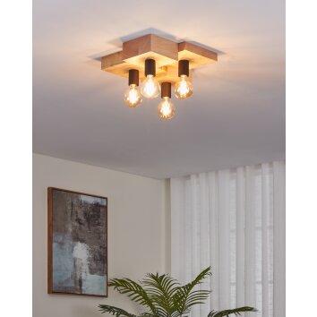 Lámparas Eglo HALKIN Plafones Marrón, Negro, 4 luces