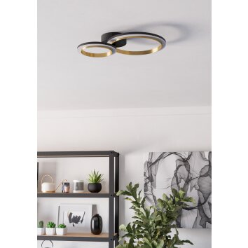 Lámparas Eglo CALLIERA Plafones LED Latón, Negro
