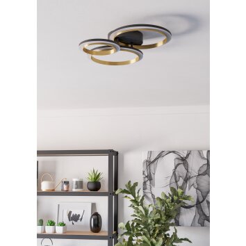 Lámparas Eglo CALLIERA Plafones LED Latón, Negro