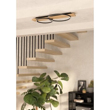 Lámparas Eglo BOYAL Plafones LED Marrón, Negro