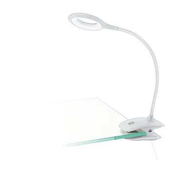 Lámparas Eglo CABADO Flexos con pinza LED Blanca, Mando a distancia