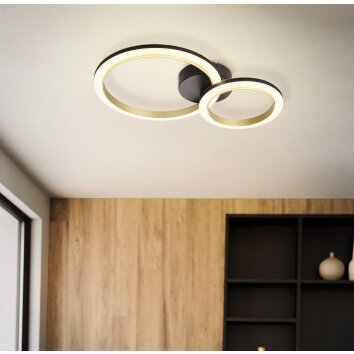 Lámparas Eglo CALLIERA Plafones LED Latón, Negro
