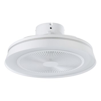 Lámparas Eglo mit lámpara ventilador de techo LED blanco mate, Mando a distancia, Cambia de color