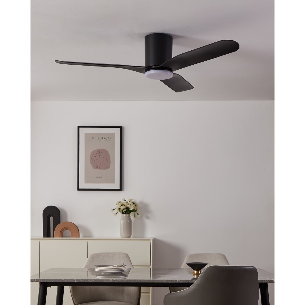 Lámparas Eglo Bündiger lámpara ventilador de techo LED Negro, Mando a distancia, Cambia de color main product photo