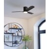 Lámparas Eglo Bündiger lámpara ventilador de techo LED Negro, Mando a distancia, Cambia de color