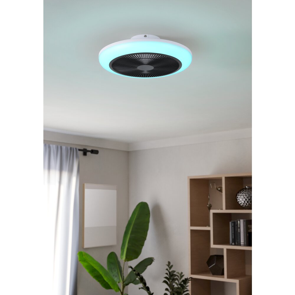 Lámparas Eglo mit lámpara ventilador de techo LED Negro, Blanca, Mando a distancia, Cambia de color main product photo