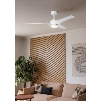 Lámparas Eglo ORCUTT lámpara ventilador de techo LED blanco mate, Mando a distancia
