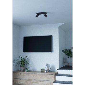 Lámparas Eglo MELITELLO-Z Plafones, Spot techo LED Negro, Cambia de color
